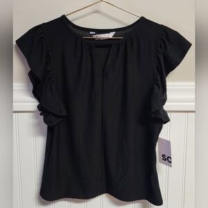 SO Goods For Life Cut Out Flutter Sleeve Top XS - New With Tags